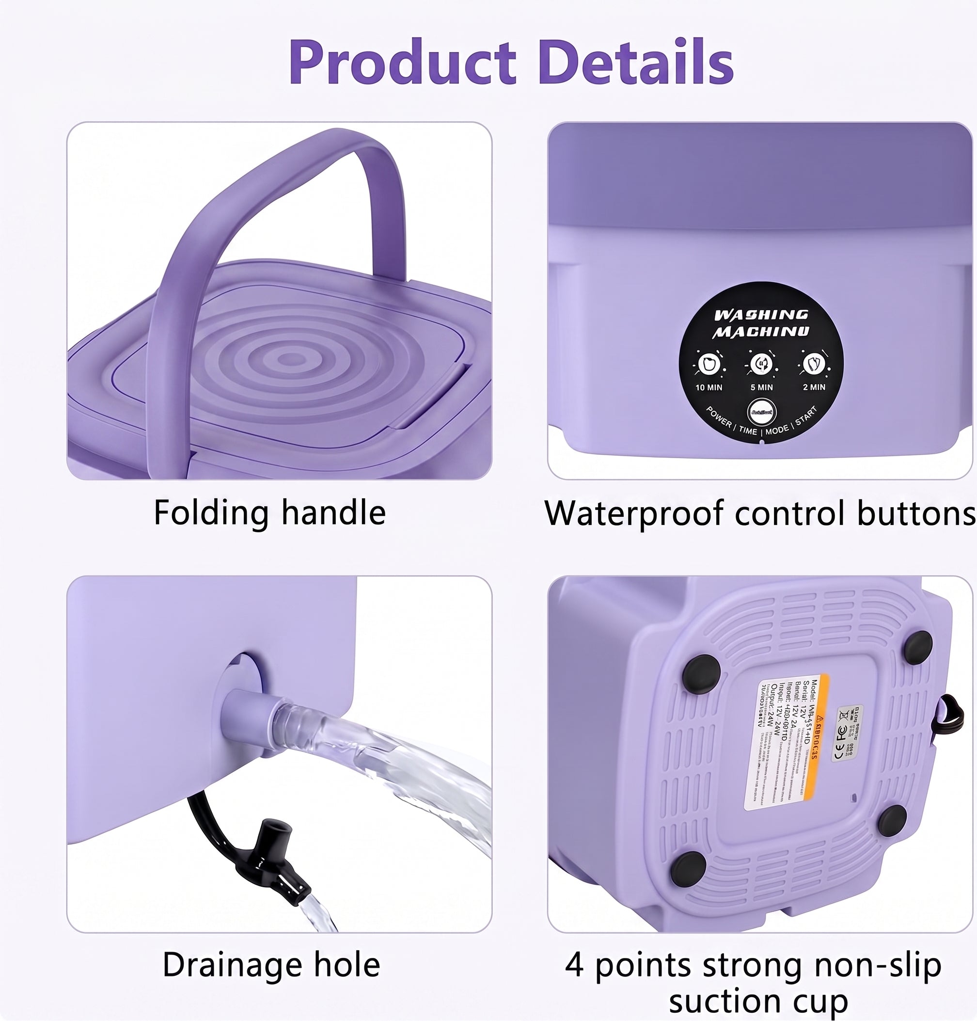 Mini Washing Machine Portable - Compact Small Load Laundry Washer for Home