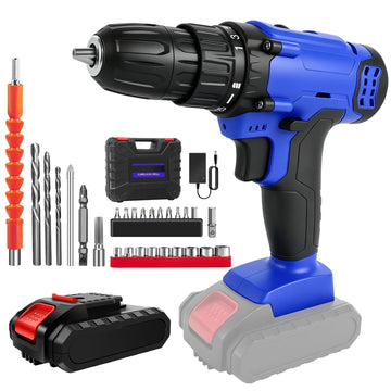 21V Cordless Drill,Electric Screwdriver Tools Kit with 25+1 Torque Setting,2 Variable Speed,29PCS Accessories,LED Work Light